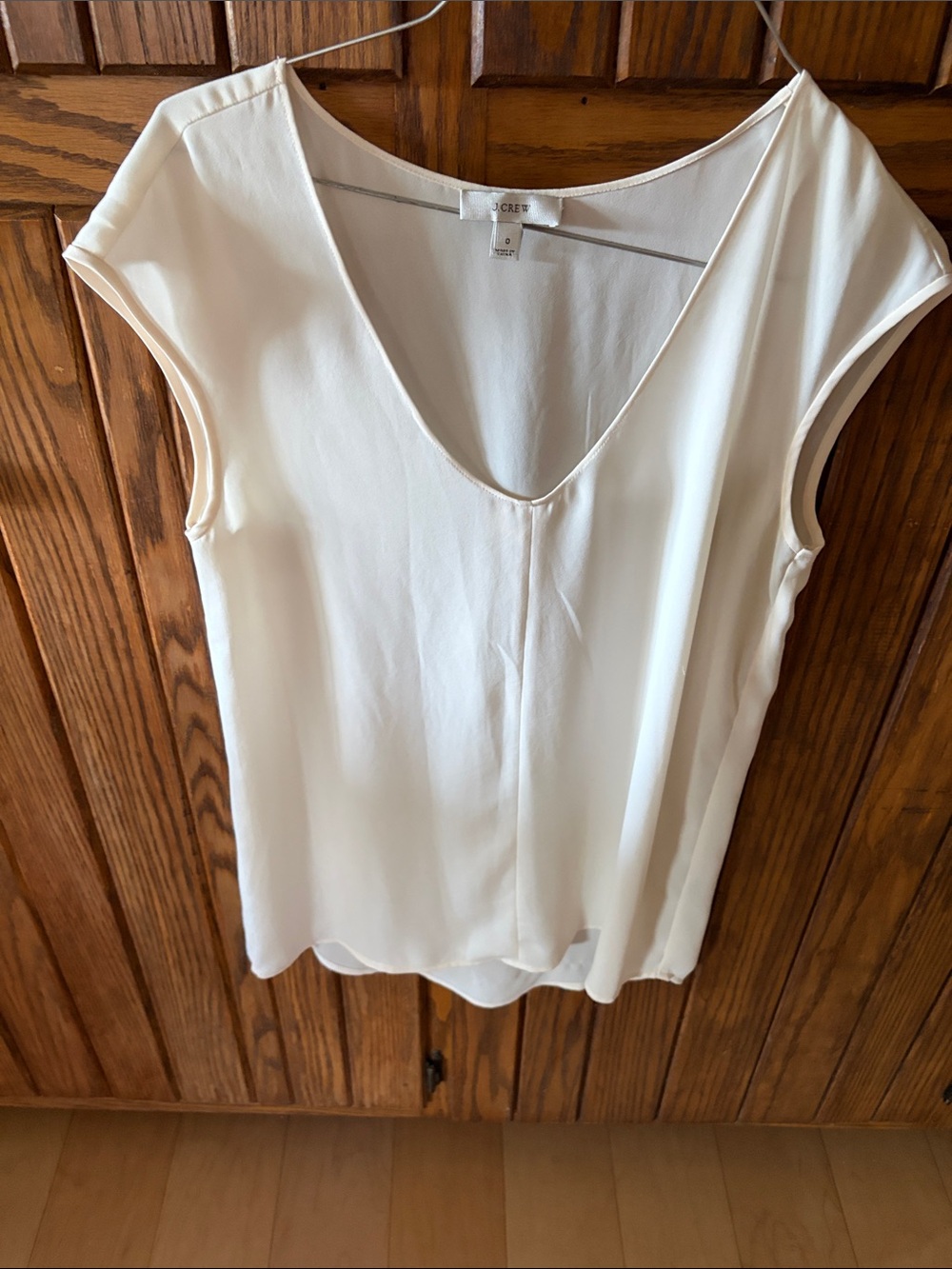 J. Crew Cream V-Neck Cap Sleeve Camisole